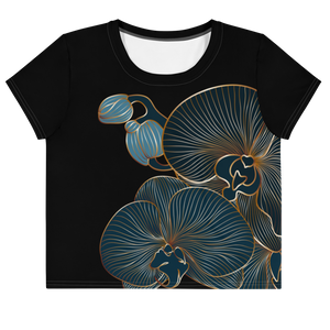 Blue Orchid (Black) Crop Tee