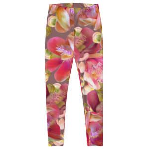 Cannonball Flower Leggings (Light Wood)