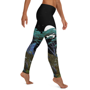 Safari Nights Leggings (Black Background)