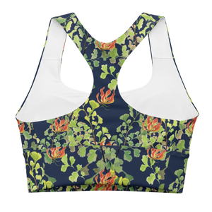 Ferntastic (Navy) Longline Sports Bra