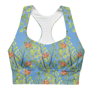 Ferntastic (Blue) Longline Sports Bra