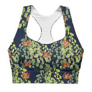 Ferntastic (Navy) Longline Sports Bra