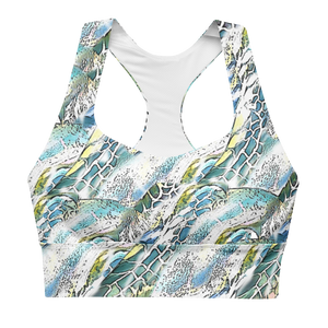 Sea Turtle Swirl Longline Sports Bra