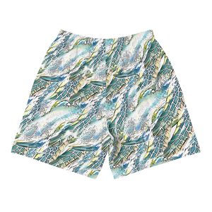 Sea Turtle Swirl Men's Athletic Long Shorts