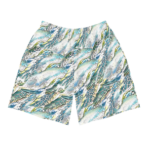 Sea Turtle Swirl Men's Athletic Long Shorts