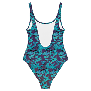 Jade One-Piece Swimsuit (Stained Glass-Purple Glow)