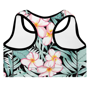 Plumeria (Large Print) Padded Sports Bra