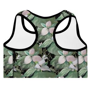 White Trillium Padded Sports Bra (Black)