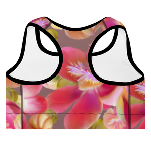 Cannonball Flower Padded Sports Bra (Light Wood)