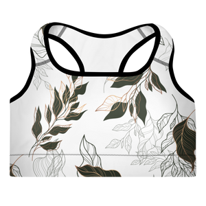 Flora Padded Sports Bra (White)