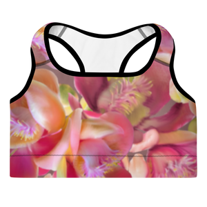 Cannonball Flower Padded Sports Bra (Light Wood)