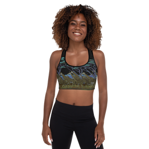 Safari Nights Padded Sports Bra (Black Background)