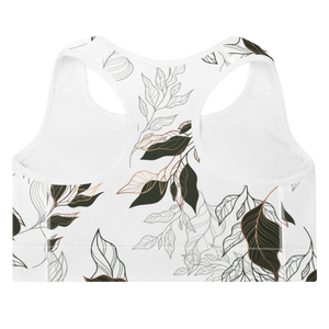 Flora Padded Sports Bra (White)