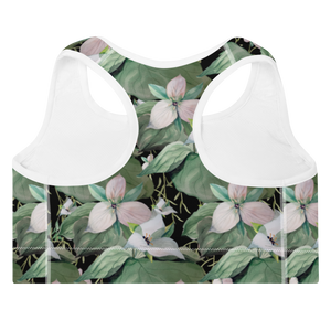 White Trillium Padded Sports Bra (Black)