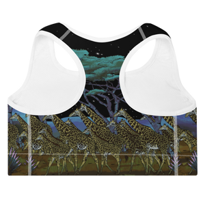 Safari Nights Padded Sports Bra (Black Background)