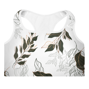 Flora Padded Sports Bra (White)