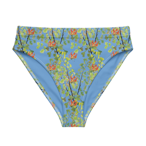 Ferntastic (Blue) Recycled High-waisted Bikini Bottom