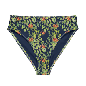 Ferntastic (Navy) Recycled High-waisted Bikini Bottom