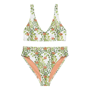 Ferntastic (White) Recycled High-waisted Bikini