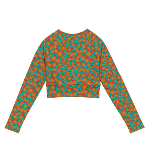 Giraffe Recycled Long-sleeve Crop Top (Iris Blue)