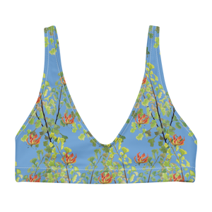 Ferntastic (Blue) Recycled Padded Bikini Top