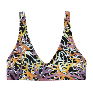 Coral Recycled Padded Bikini Top (Black)