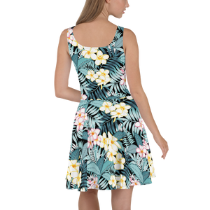 Plumeria (Pink & Yellow) Skater Dress