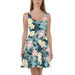 Plumeria (Pink & Yellow) Skater Dress