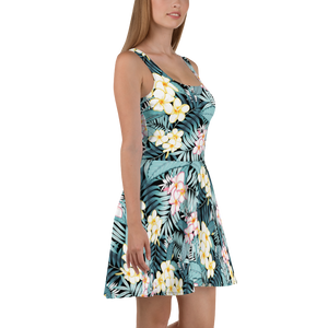 Plumeria (Pink & Yellow) Skater Dress