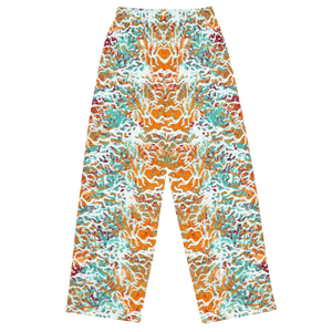 Coral Series 2 Unisex Wide-leg Pants (White Mirror Print)