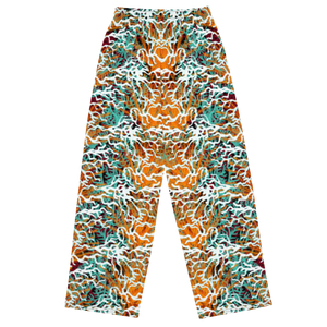 Coral Series 2 Unisex Wide-leg Pants (Black Mirror Print)