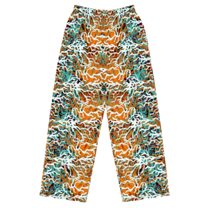 Coral Series 2 Unisex Wide-leg Pants (Black Mirror Print)