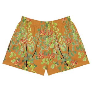 Ferntastic (Goldenrod) Women's Athletic Short Shorts