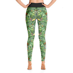 Toucan Yoga Leggings (Black Waistband)