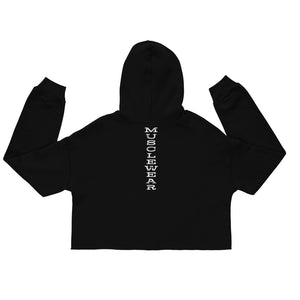 Beastmode (White) Women's Cropped Hoodie