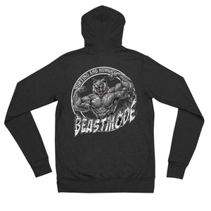 Beastmode (White) Lightweight Unisex Zip Hoodie