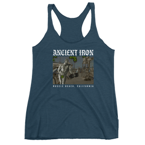 Ancient Iron Muscle Beach Triblend Women's Racerback Tank