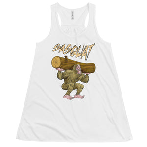 Sasquat Toon Women's Flowy Racerback Tank