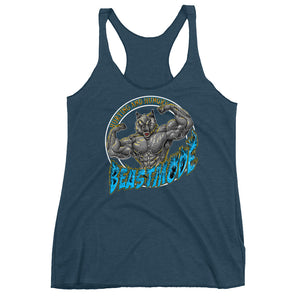 Beastmode (Blue) Women's Triblend Racerback Tank