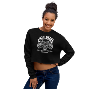 Musclewear LA (White) Women's Cropped Sweatshirt