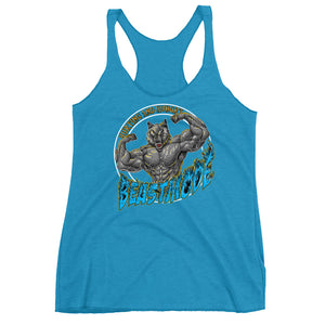 Beastmode (Blue) Women's Triblend Racerback Tank