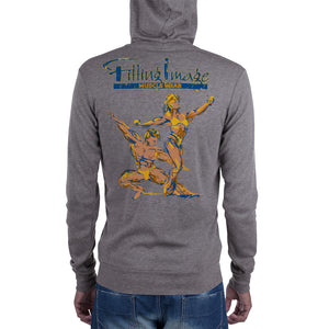 Fitting Image Couple Logo (Blue/Yellow) Unisex Lightweight Zip Hoodie