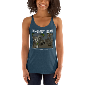 Ancient Iron Muscle Beach Triblend Women's Racerback Tank