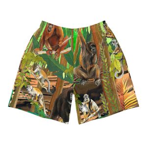 Rainforest Monkeys Men's Athletic Long Shorts