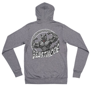 Beastmode (White) Lightweight Unisex Zip Hoodie