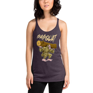 Sasquat Toon Women's Triblend Racerback Tank