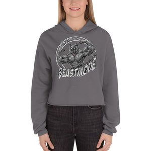 Beastmode (White) Women's Cropped Hoodie