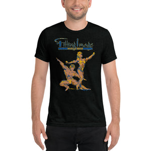 Fitting Image Couple Logo (Blue/Yellow) Unisex Triblend Tee