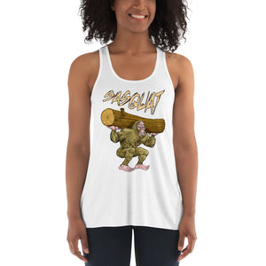 Sasquat Toon Women's Flowy Racerback Tank