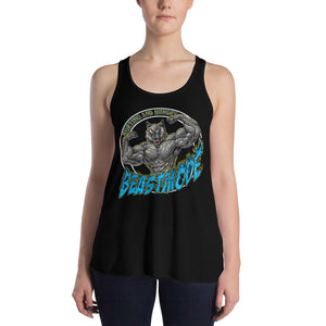 Beastmode (Blue) Women's Flowy Racerback Tank